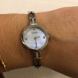 Sterling Silver Coach Watch with Diamonds